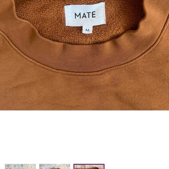 MATE The Label Organic Cotton Shrunken Crewneck Sweatshirt Medium in Amber - Picture 7 of 14
